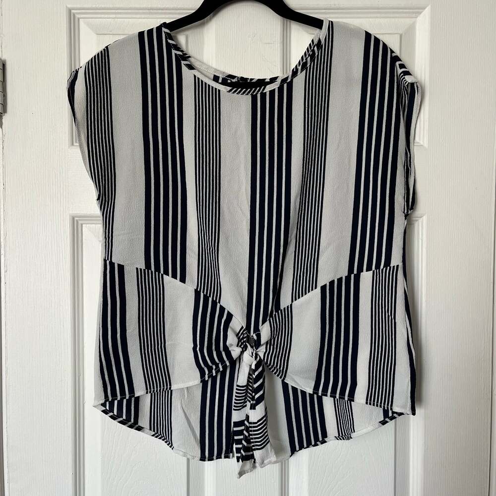 Striped Tie-Waist Top - Size UNKNOWN